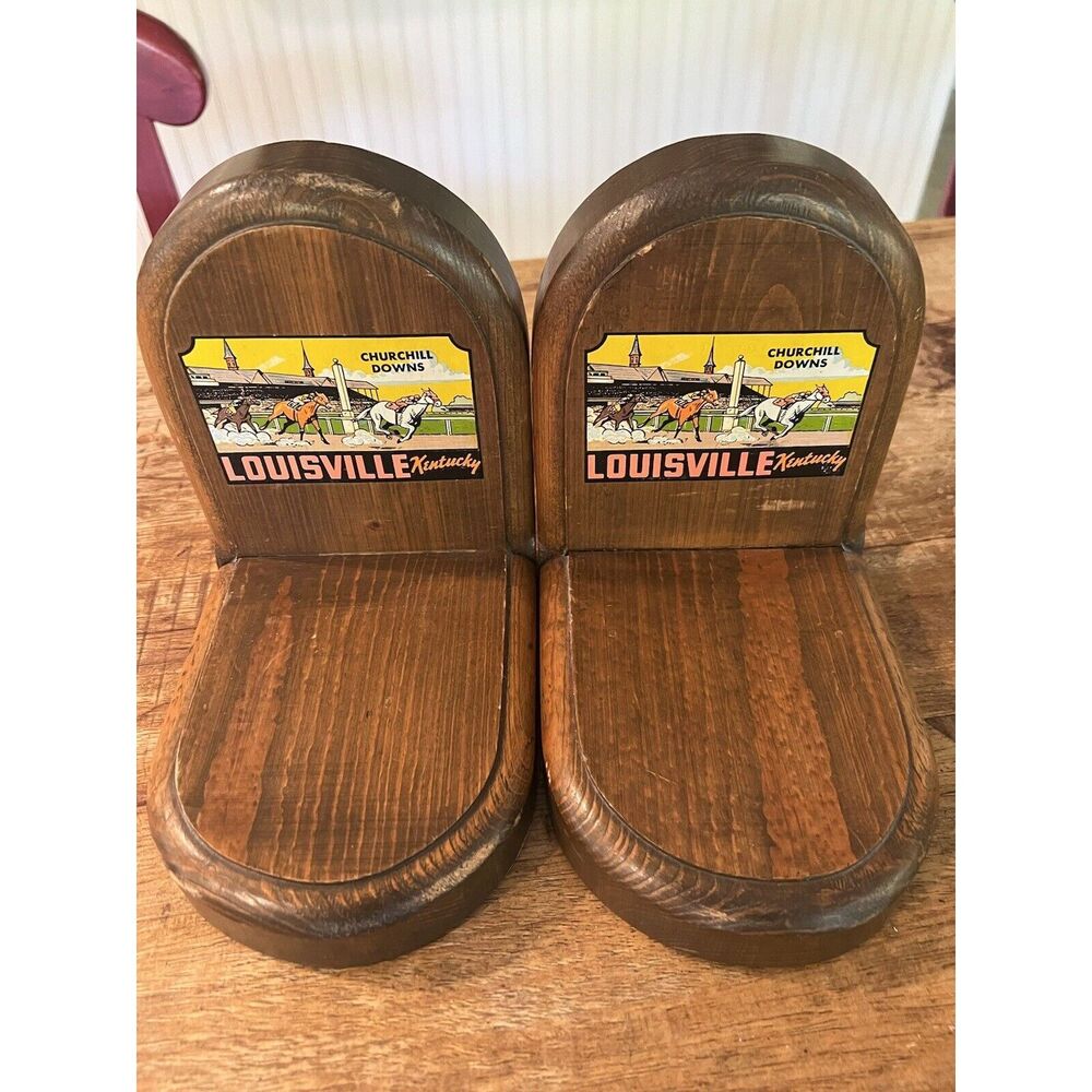 2 Kentucky Derby Churchill Downs Custom Wooden Bookends Louisville KY Robertson